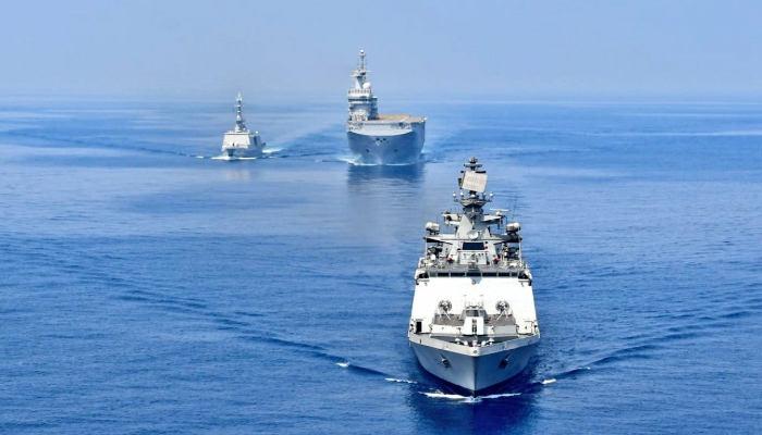 Indian Navy’s INS Sahyadri participates in Maritime Partnership Exercise with French Navy